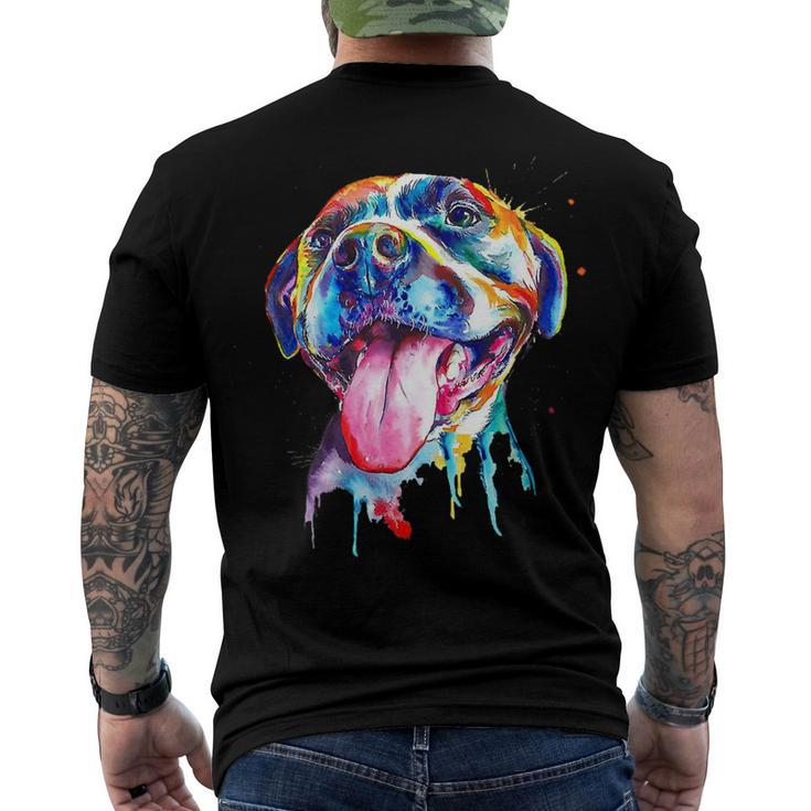 Colorful Pit-Bull Terrier Dog Love-R Dad Mom Boy Girl T-Shirt Men's T-shirt Back Print