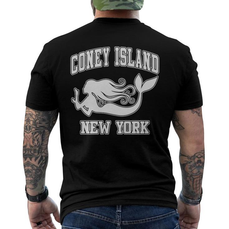 Coney Island Mermaid New York Nyc Beaches Brooklyn Men's Back Print T-shirt