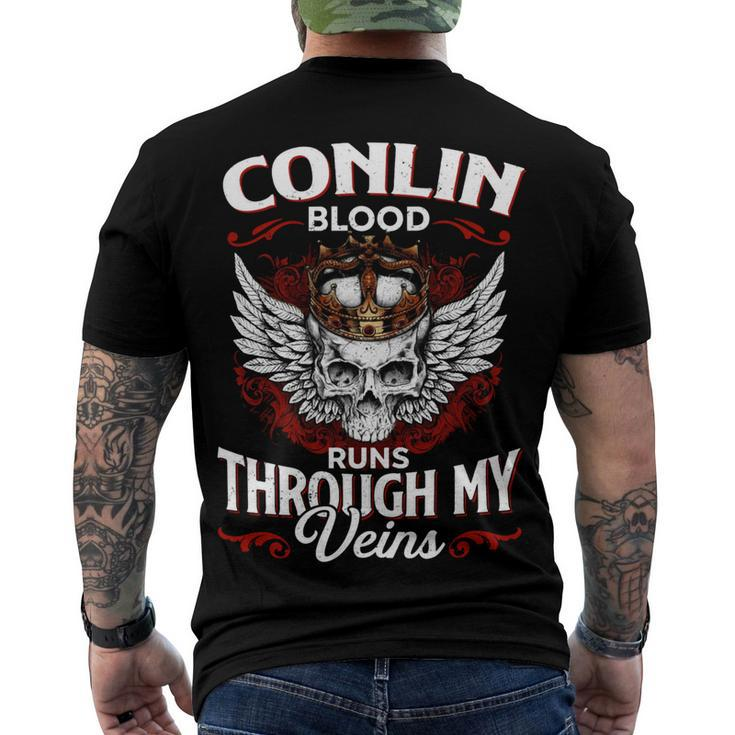 Conlin Blood Runs Through My Veins Name V2 Men's Crewneck Short Sleeve Back Print T-shirt