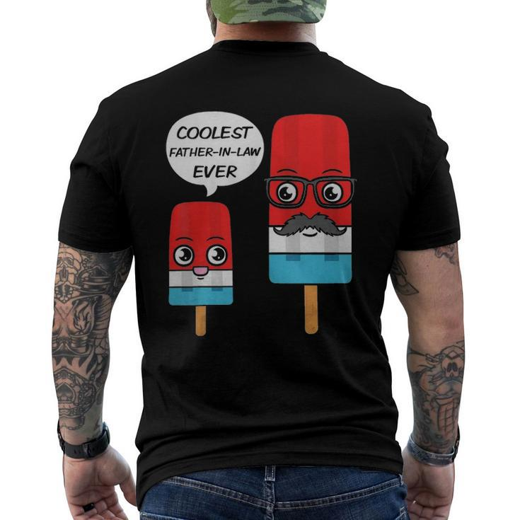 Coolest Father-In-Law Ever Fathers Day Popsicle Ice Cream Men's Back Print T-shirt