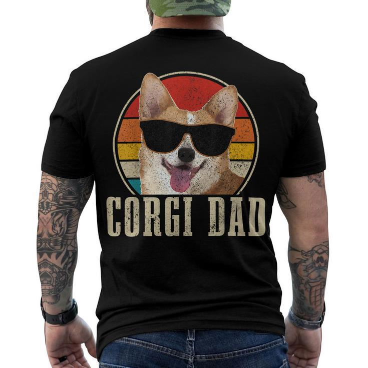 Corgi Dad Vintage Sunglasses Corgi Dog Owner Men's T-shirt Back Print