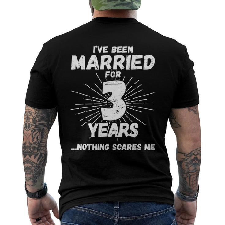 Couples Married 3 Years - 3Rd Wedding Anniversary Men's Back Print T-shirt