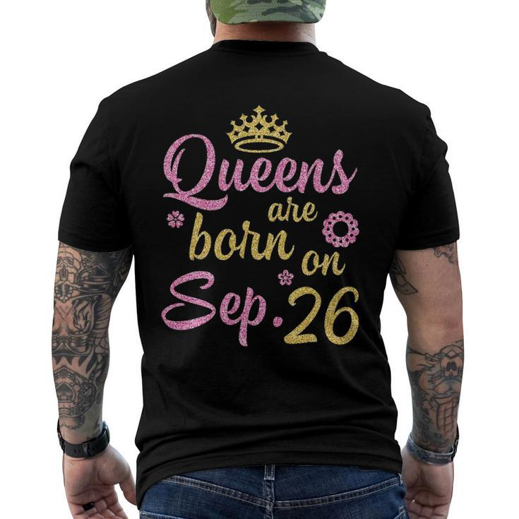 Crown Queens Are Born On September 26 Happy Birthday Men's Back Print T-shirt