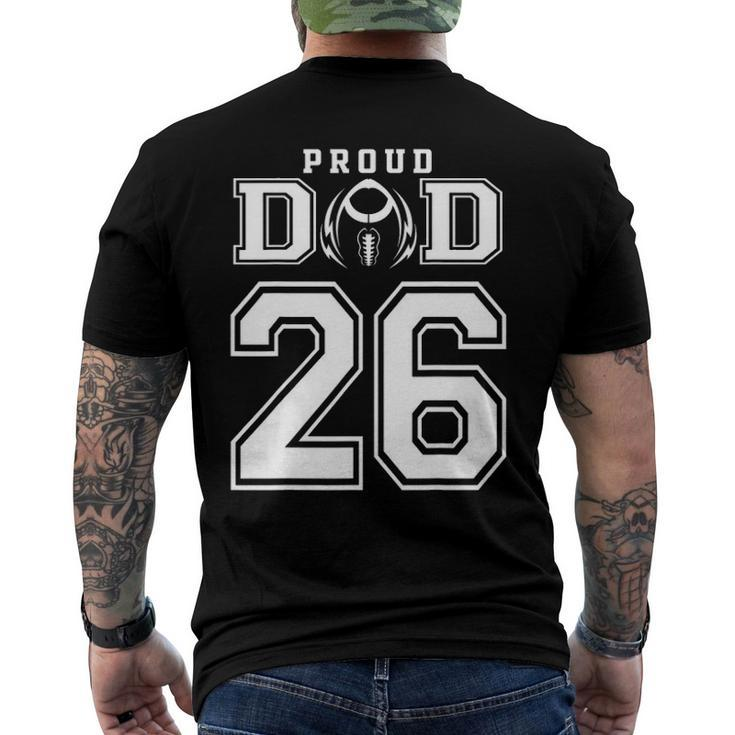 Custom Proud Football Dad Number 26 Personalized For Men Men's Back Print T-shirt