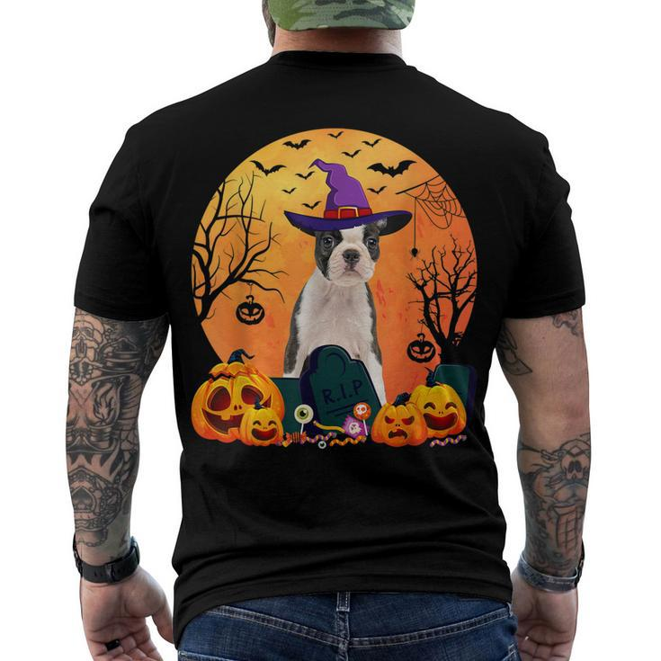 Cute Boston Terrier Halloween Costume Dog Lover Men's T-shirt Back Print