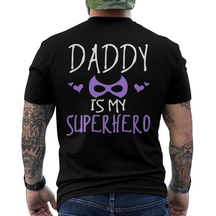 Cute Graphic Daddy Is My Superhero With A Mask Men's Back Print T-shirt