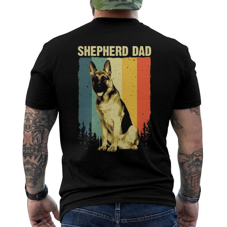 Cute German Shepherd Dad For Men Father Dog Lover Pet Animal Men's Crewneck Short Sleeve Back Print T-shirt