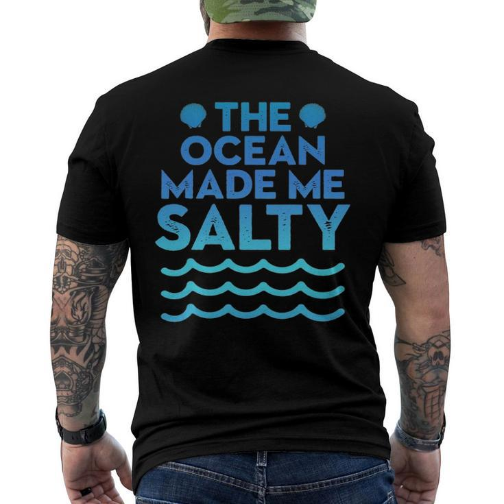 Cute Salt Water Beaches Ocean Make Me Salty Sea Shells Men's Back Print T-shirt