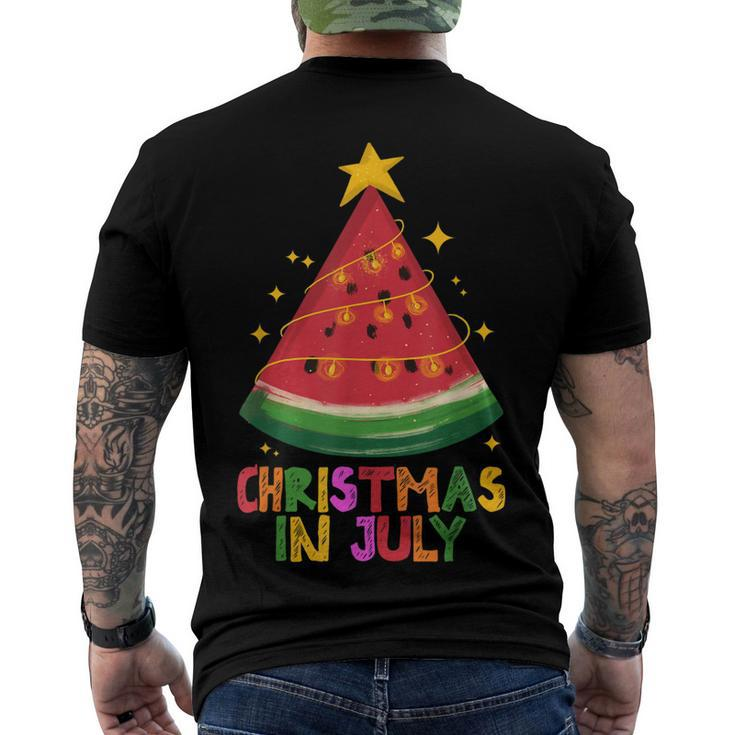 Cute Watermelon Christmas In July Kids Summer Vacation Men's T-shirt Back Print