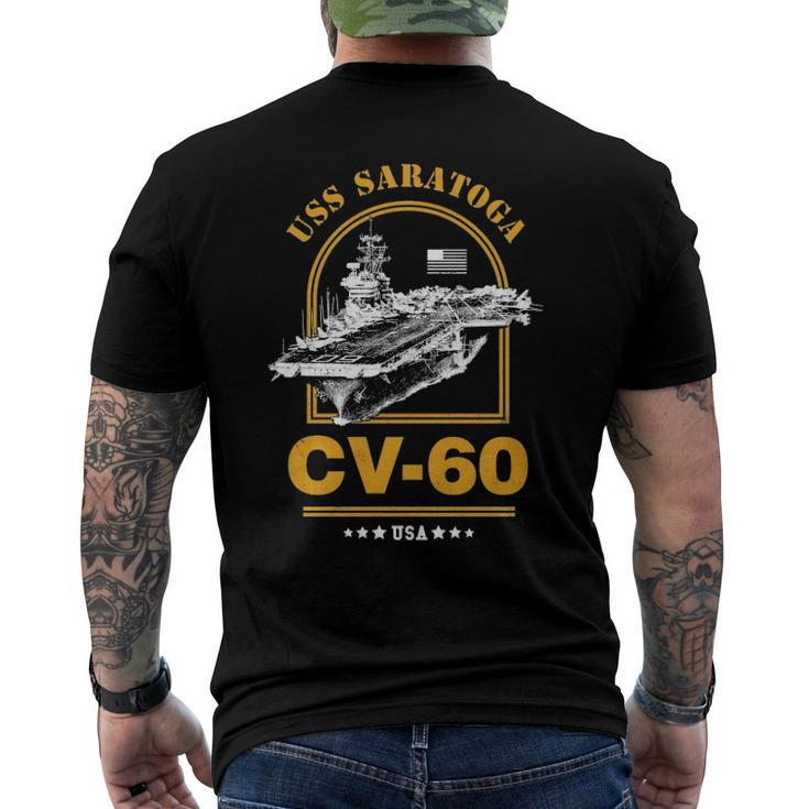 Cv-60 Uss Saratoga United States Navy Men's Back Print T-shirt