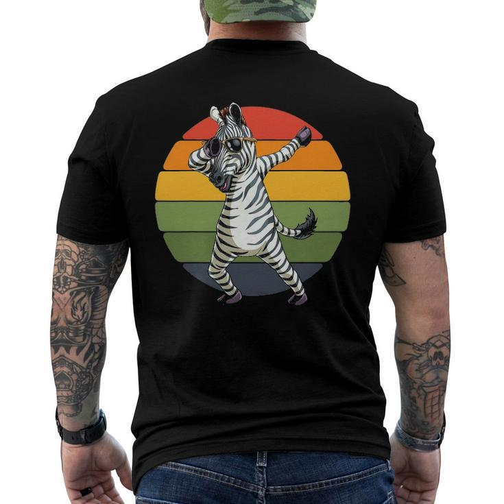 Dabbing Zebra Retro African Safari Zoo Animal Men's Back Print T-shirt