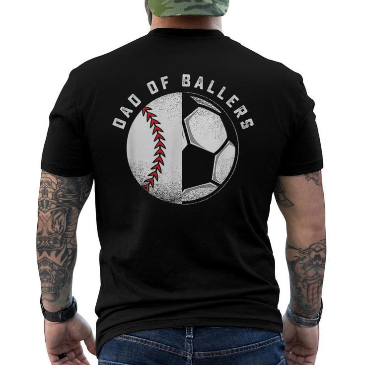 Dad Of Ballers Father And Son Soccer Baseball Player Coach Men's Back Print T-shirt