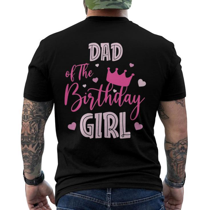 Dad Of The Birthday Girl Cute Pink Matching Family Men's Back Print T-shirt
