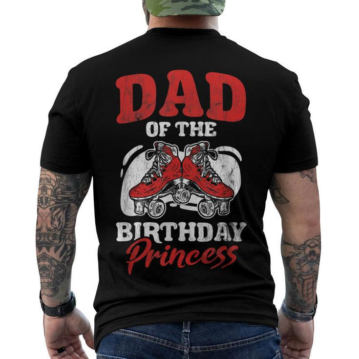Mens Dad Of Birthday Princess Roller Skating Derby Roller Skate Men's T-shirt Back Print