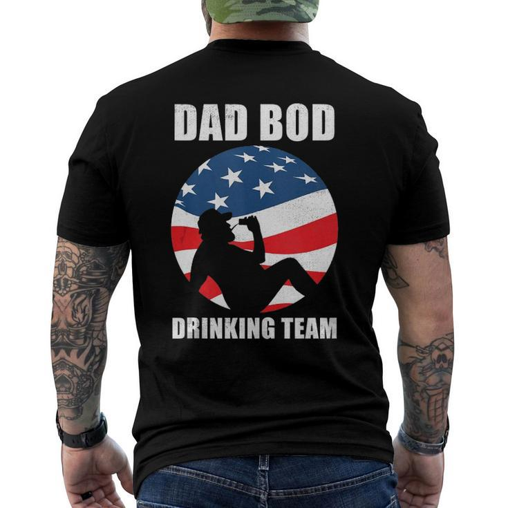 Mens Dad Bod Drinking Team American Us Flag Vintage Fathers Day Men's Back Print T-shirt