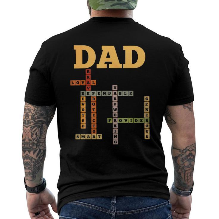Dad Crossword Puzzle - Fathers Day Love Word Games Saying Men's Back Print T-shirt