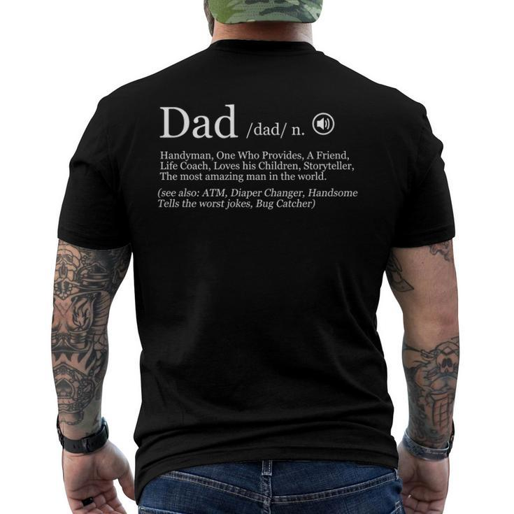 Dad Definition Fathers Day Men's Back Print T-shirt