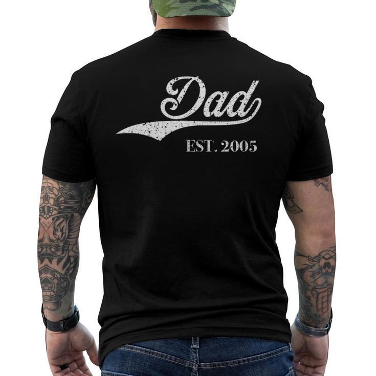 Dad Est2005 Perfect Fathers Day Great Love Daddy Dear Men's Back Print T-shirt