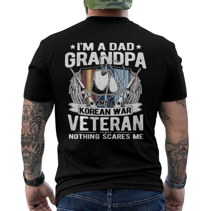 A Dad Grandpa Korean War Veteran Nothing Scares Me Dad Men's Back Print T-shirt