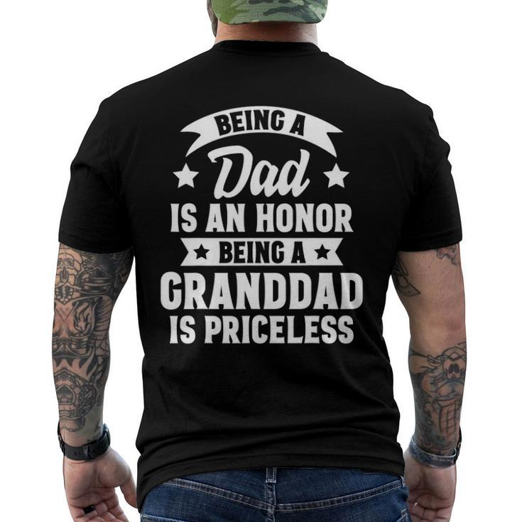 Being A Dad Is An Honor Being A Granddad Is Priceless Men's Back Print T-shirt
