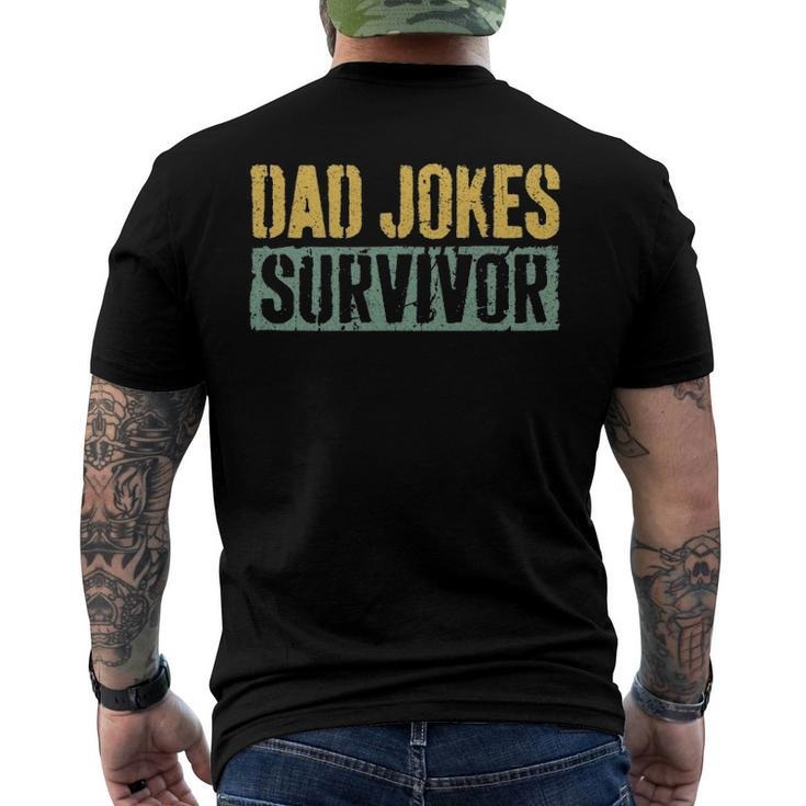 Mens Dad Jokes Survivor Fathers Day Men's Back Print T-shirt