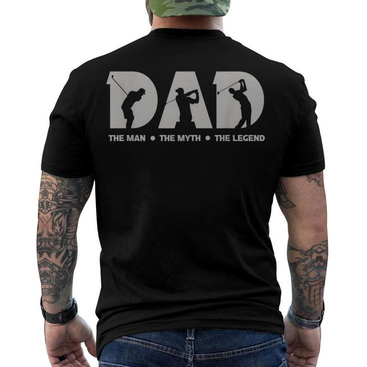 Mens Dad For Men The Man The Myth The Legend Golfer Men's Back Print T-shirt