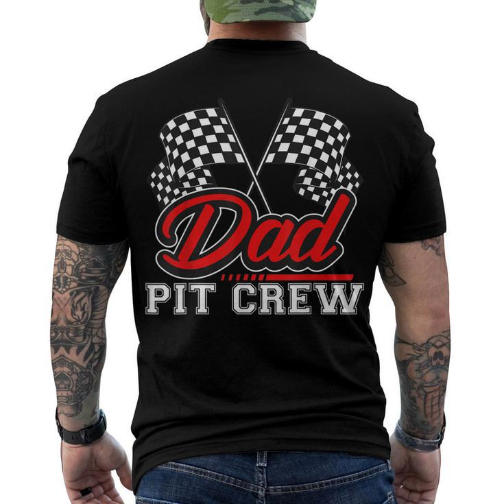 Dad Pit Crew Birthday Boy Racing Car Pit Crew B-Day Men's T-shirt Back Print