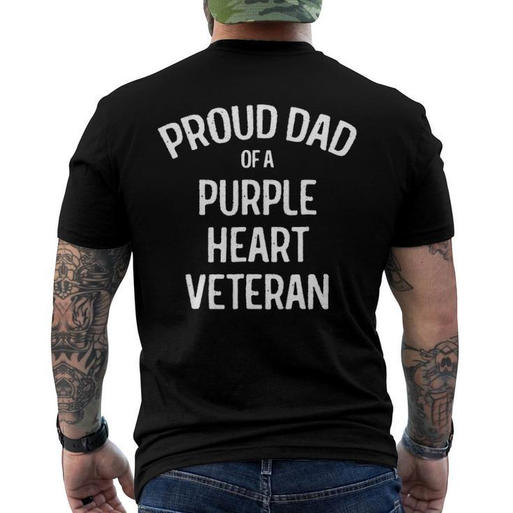 Dad Of Purple Heart Veteran Proud Military Family Men's Back Print T-shirt