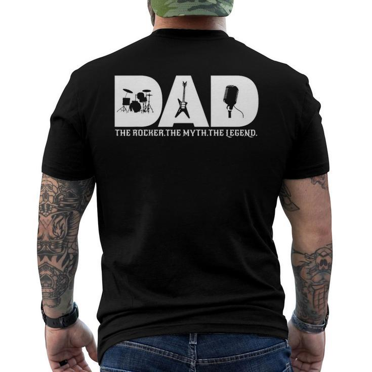Dad The Rocker The Myth The Legend Rock Music Band Mens Men's Back Print T-shirt