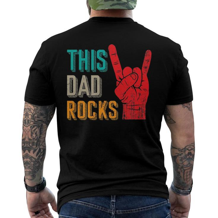 Mens This Dad Rocks Desi For Cool Father Rock And Roll Music Men's Back Print T-shirt
