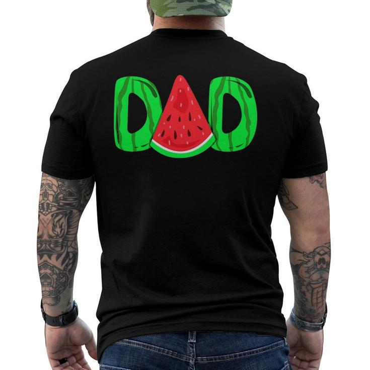 Dad Watermelon Fathers Day Men's Back Print T-shirt