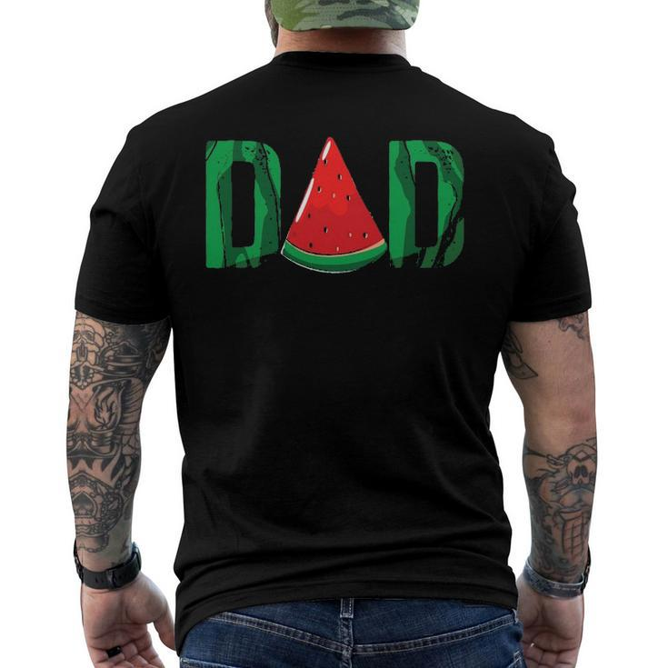 Mens Dad Watermelon Summer Fruit Dad Fathers Day Men's Back Print T-shirt