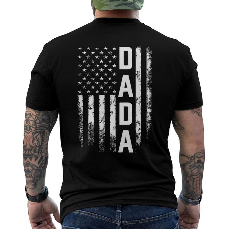 Dada America Flag For Men Fathers Day Men's Back Print T-shirt