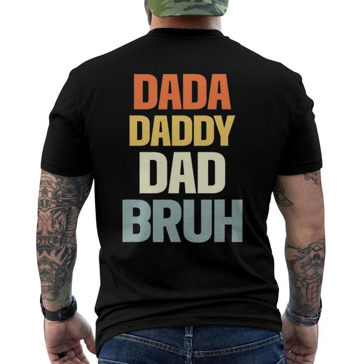 Mens Dada Daddy Dad Bruh Father Men's Back Print T-shirt