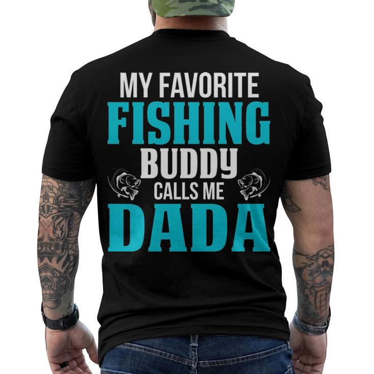 Dada Grandpa Fishing My Favorite Fishing Buddy Calls Me Dada Men's T-Shirt Back Print