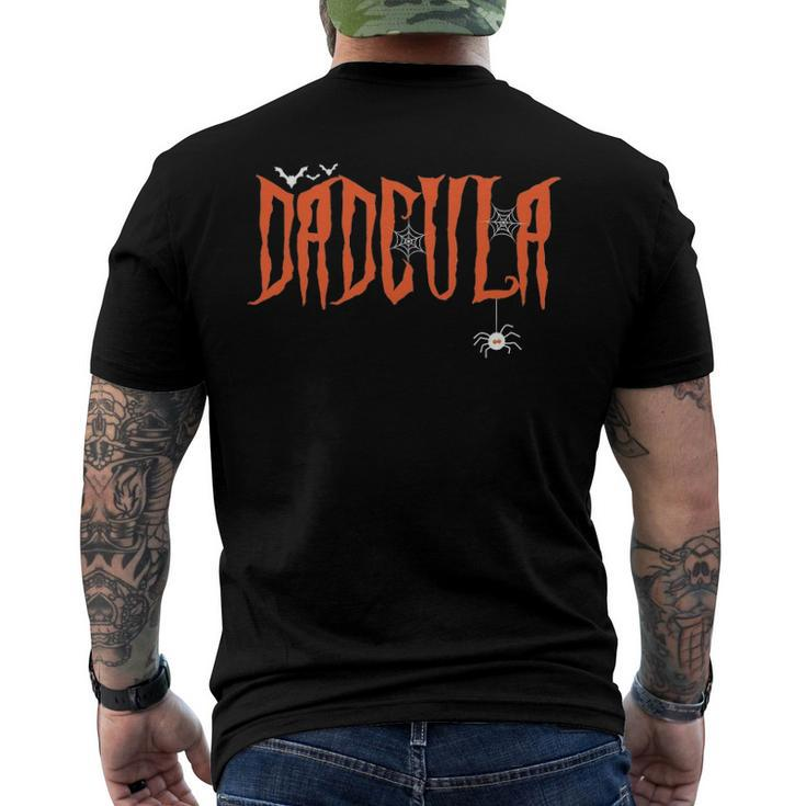 Dadcula Halloween Dad Costume Spider Webs Dracula 2021 Men's Back Print T-shirt