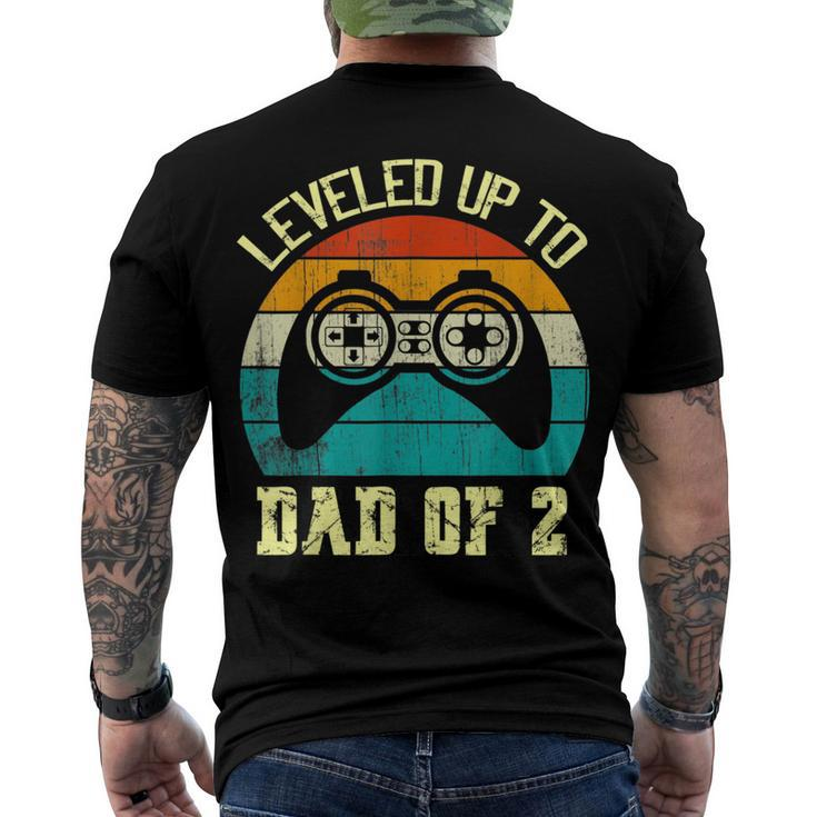 Mens Daddy Again Leveled Up To Dad Of 2 Dad V2 Men's T-shirt Back Print