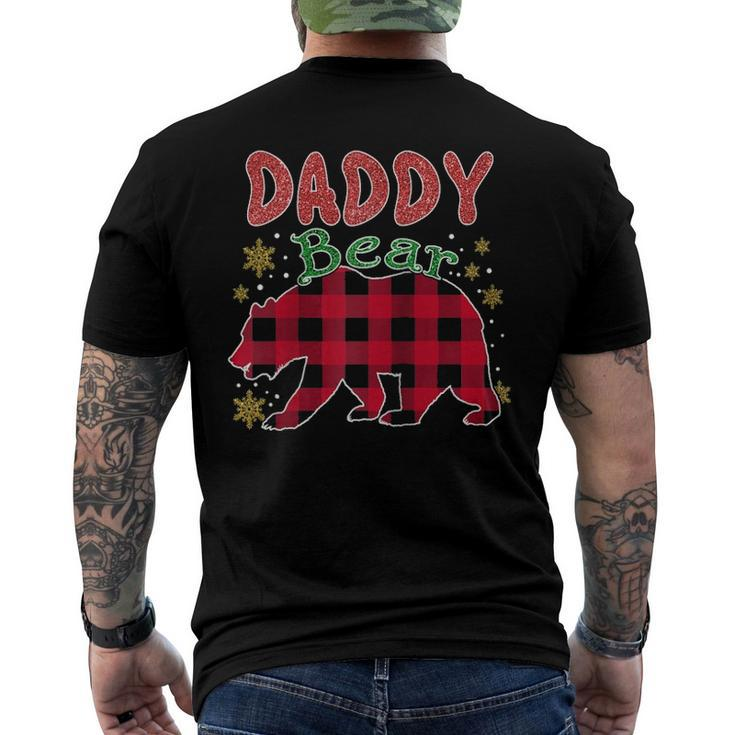 Daddy Bear Plaid Buffalo Pajama Family Matching Christmas Raglan Baseball Tee Men's Back Print T-shirt