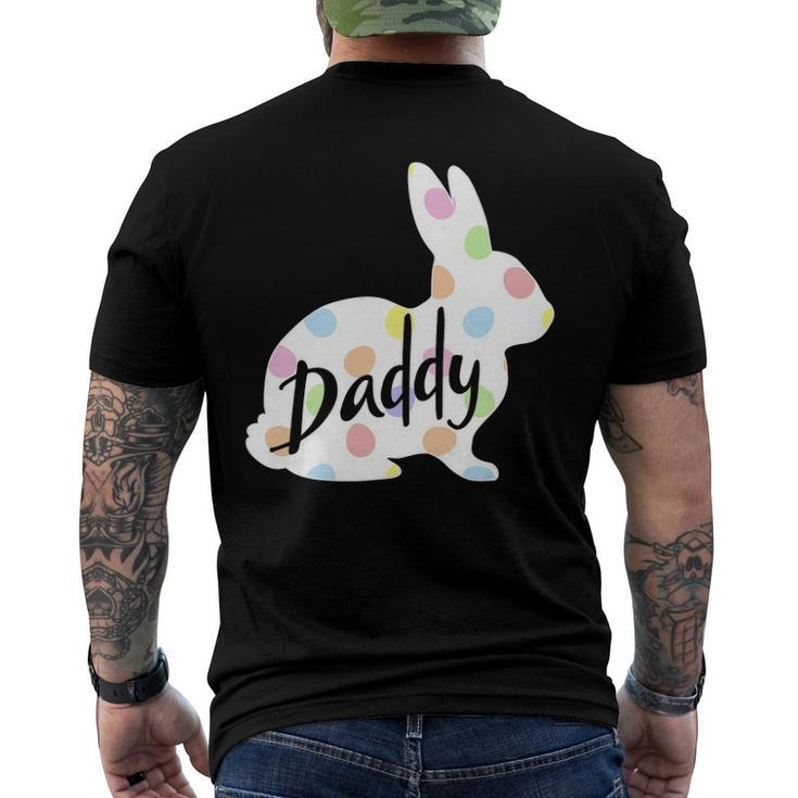 Mens Daddy Bunny Easter Egg Polka Dot Bunny Rabbit Father Dad Men's Back Print T-shirt