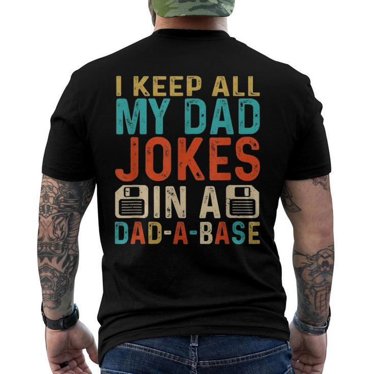 Mens Daddy Dad Jokes Dad A Base Database Fathers Day Men's Back Print T-shirt