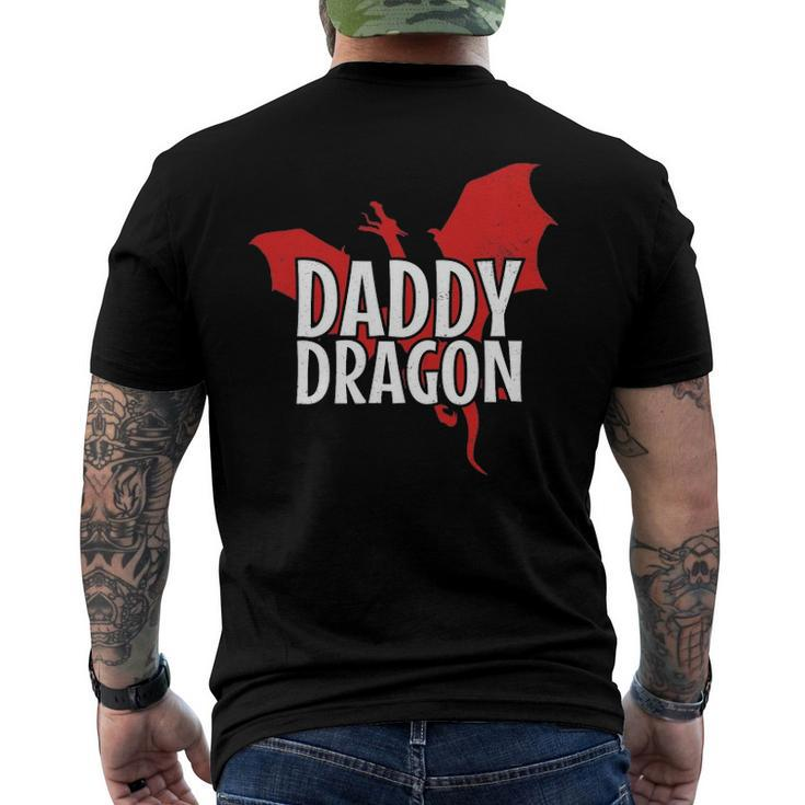 Daddy Dragon Mythical Legendary Creature Fathers Day Dad Men's Back Print T-shirt