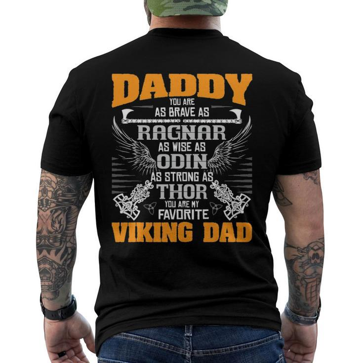 Daddy Is My Favorite Viking Dad - Viking Norse Mythology Men's Back Print T-shirt
