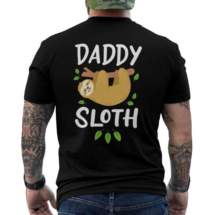 Daddy Sloth Dad Father Fathers Day Lazy Dad Men's Back Print T-shirt