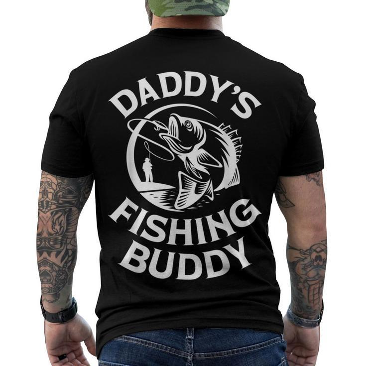 Mens Daddys Fishing Buddy Young Fishing Man For Boys Kids Men's T-shirt Back Print