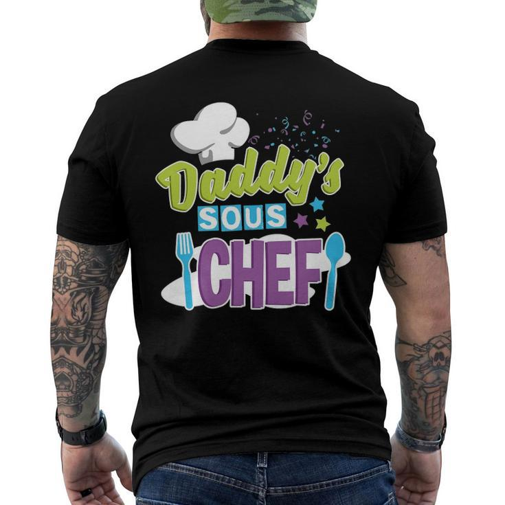 Daddys Sous Chef Kids Cooking Men's Back Print T-shirt