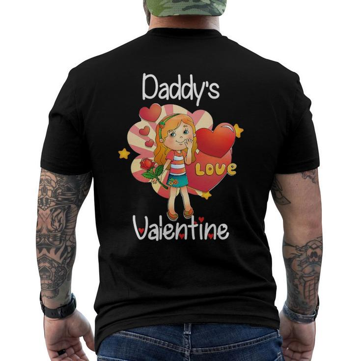 Daddys Valentine Father Daughter Valentines Day Men's Back Print T-shirt