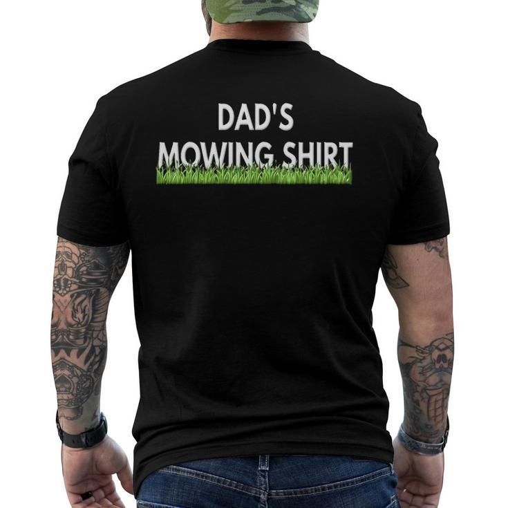 Dads Lawn Mowing Lawn Mower Men's Back Print T-shirt