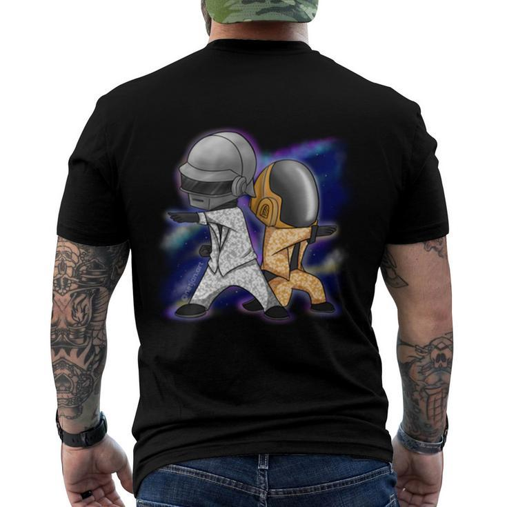 Daft Punk Space Daft Punk Chibi  Men's Crewneck Short Sleeve Back Print T-shirt