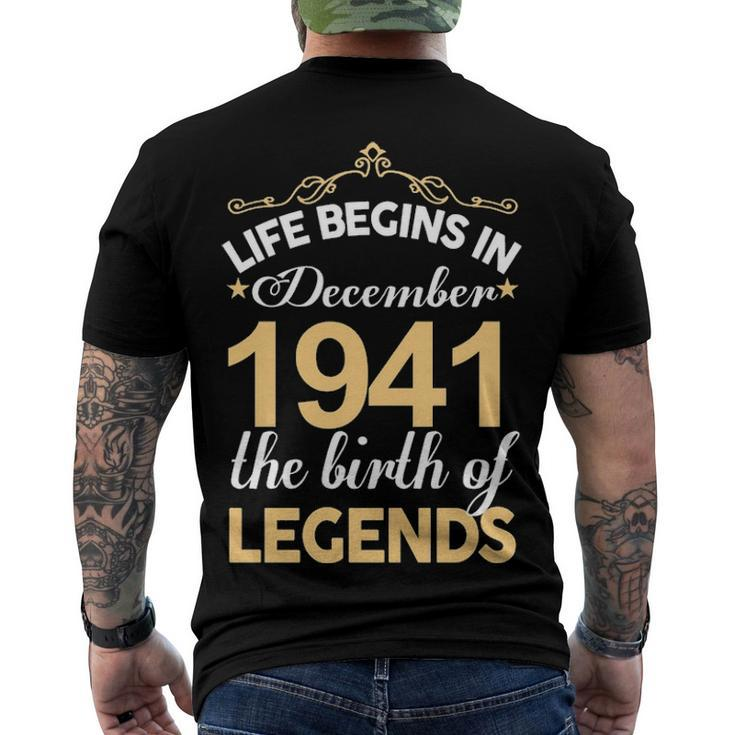 December 1941 Birthday Life Begins In December 1941 V2 Men's T-Shirt Back Print