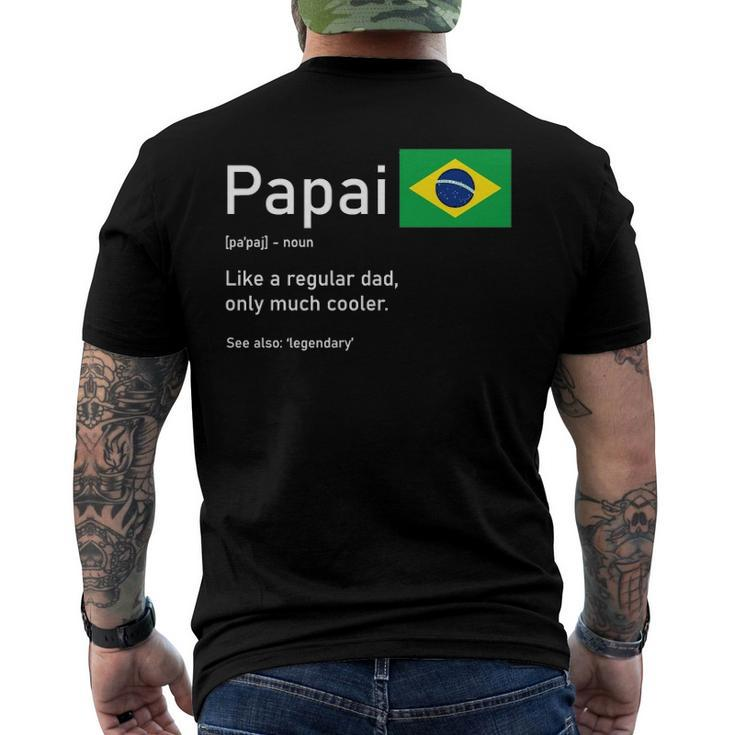 This Definition Of Papai Brazilian Father Brazil Flag Classic Men's Back Print T-shirt